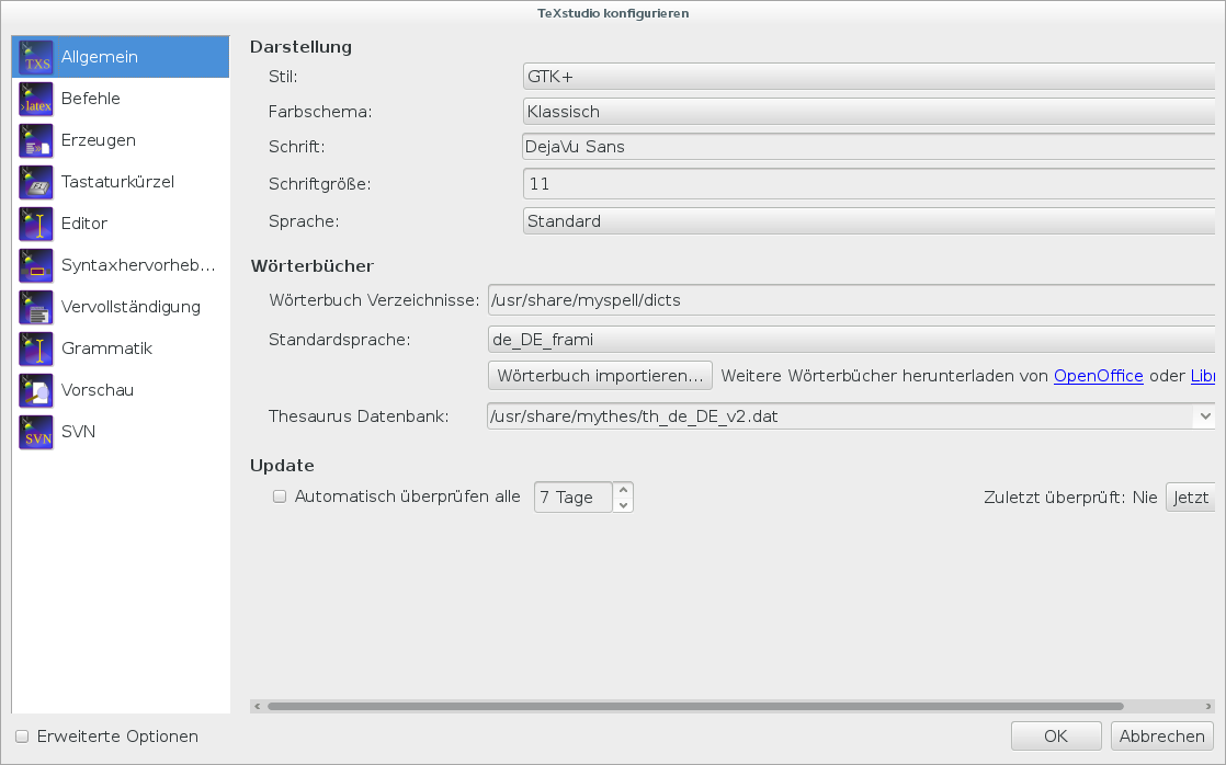 TeXstudio konfigurieren (klein)