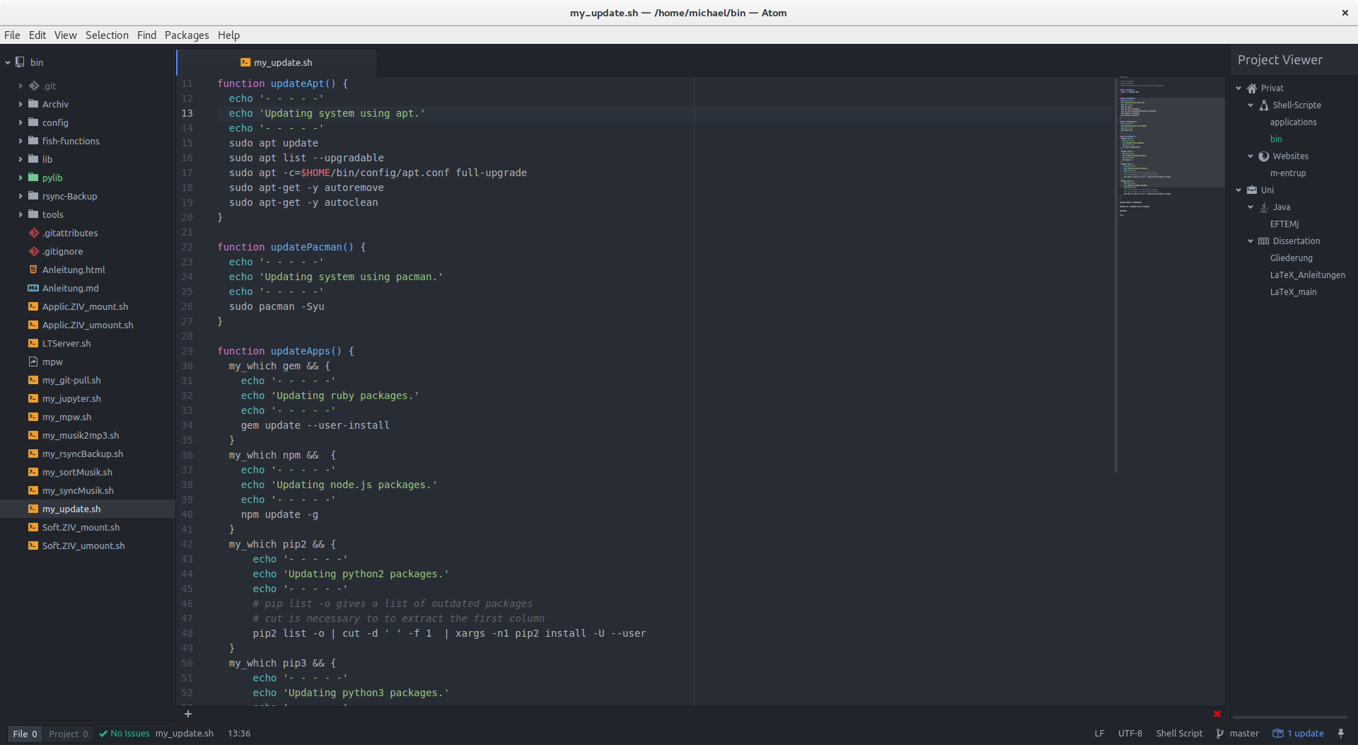 Ein Bash-Script in Atom